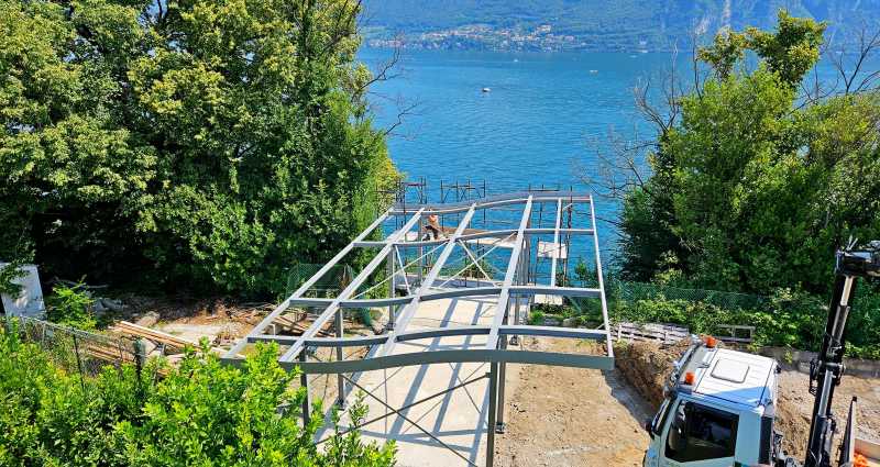 Trasporto e installazione struttura in acciaio adibita a box auto